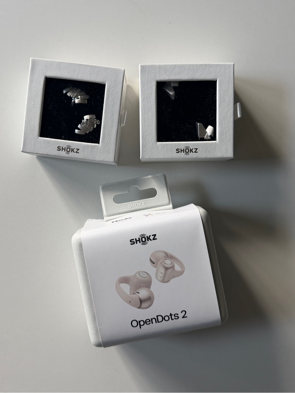Shokz OpenDots 2 Cream Wireless Earbud with Charm Studs